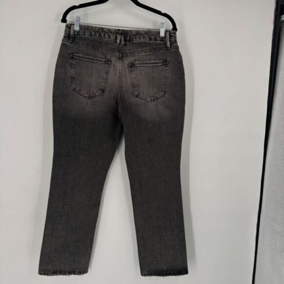 Good American Womens Curve Twist Slit Hem Straight Jeans Charcoal Gray Size 8/29 - Picture 8 of 13